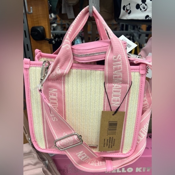 TikTok viral pink Madden webber bag in straw summer chic must have crossbody - Picture 1 of 3